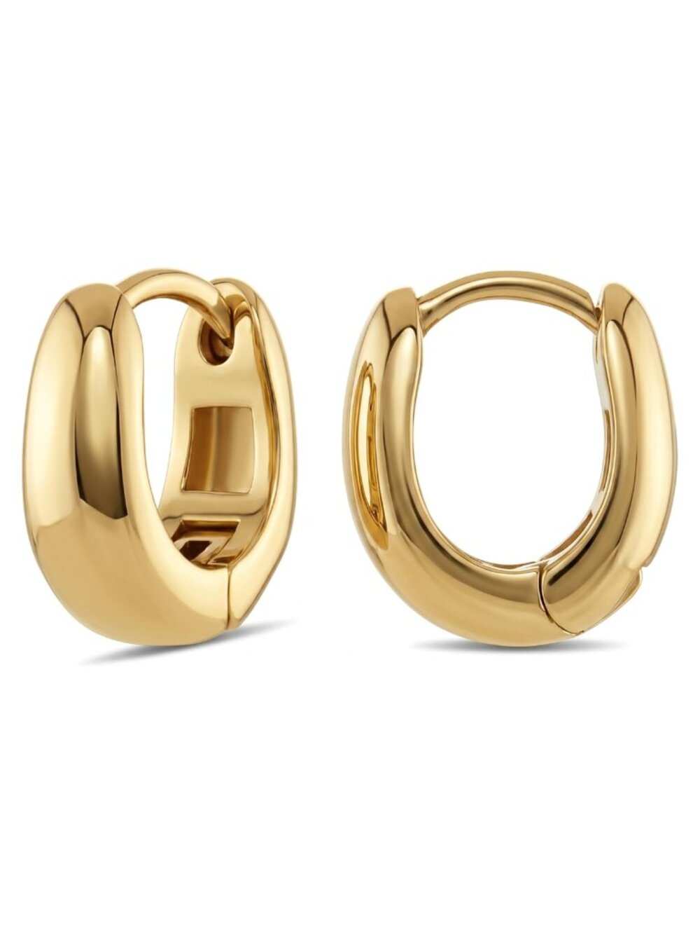 14K Gold Plated Hypoallergenic Huggie Hoop Earrings
